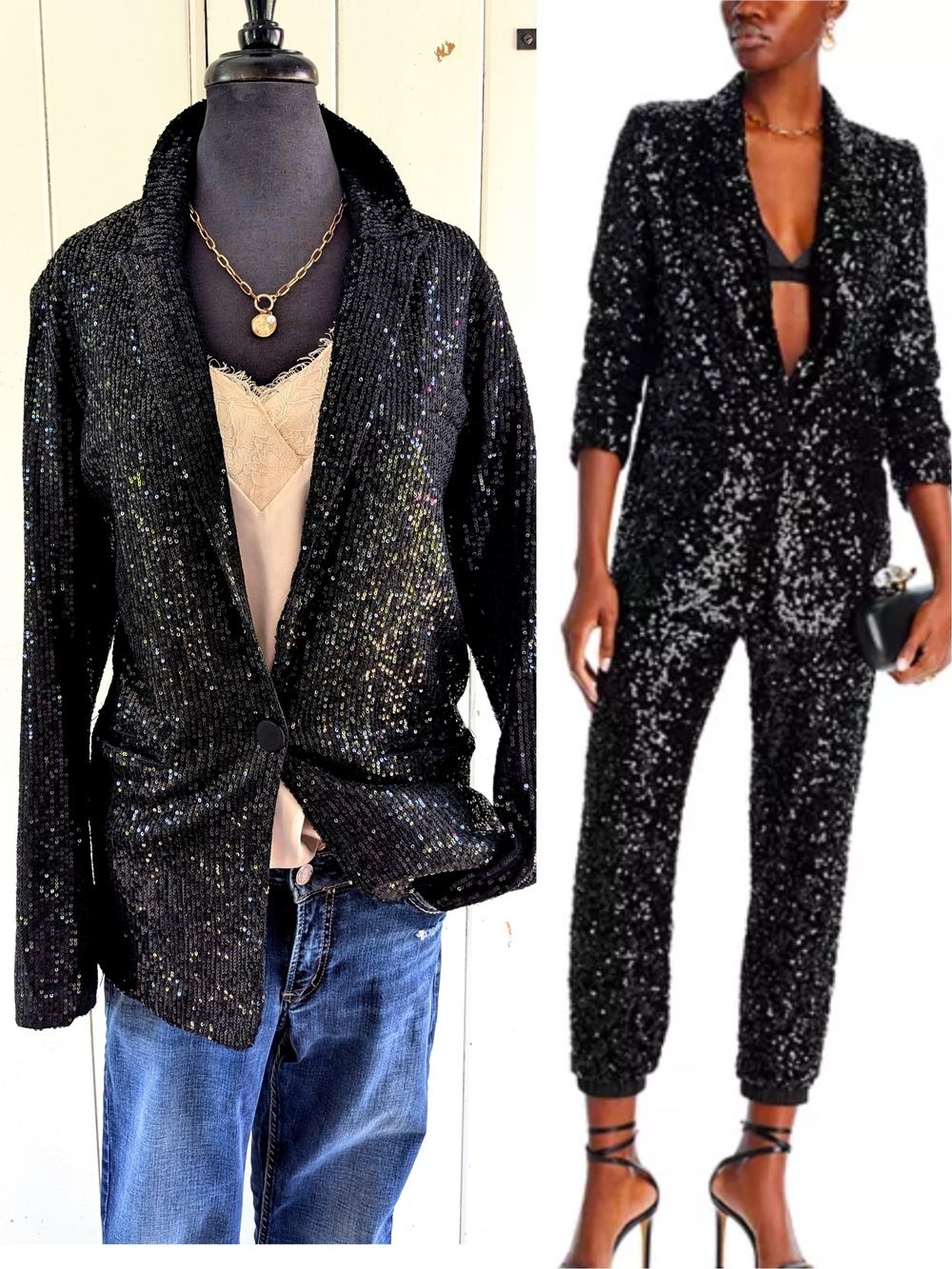 Aqua Sequin Blazer sz M